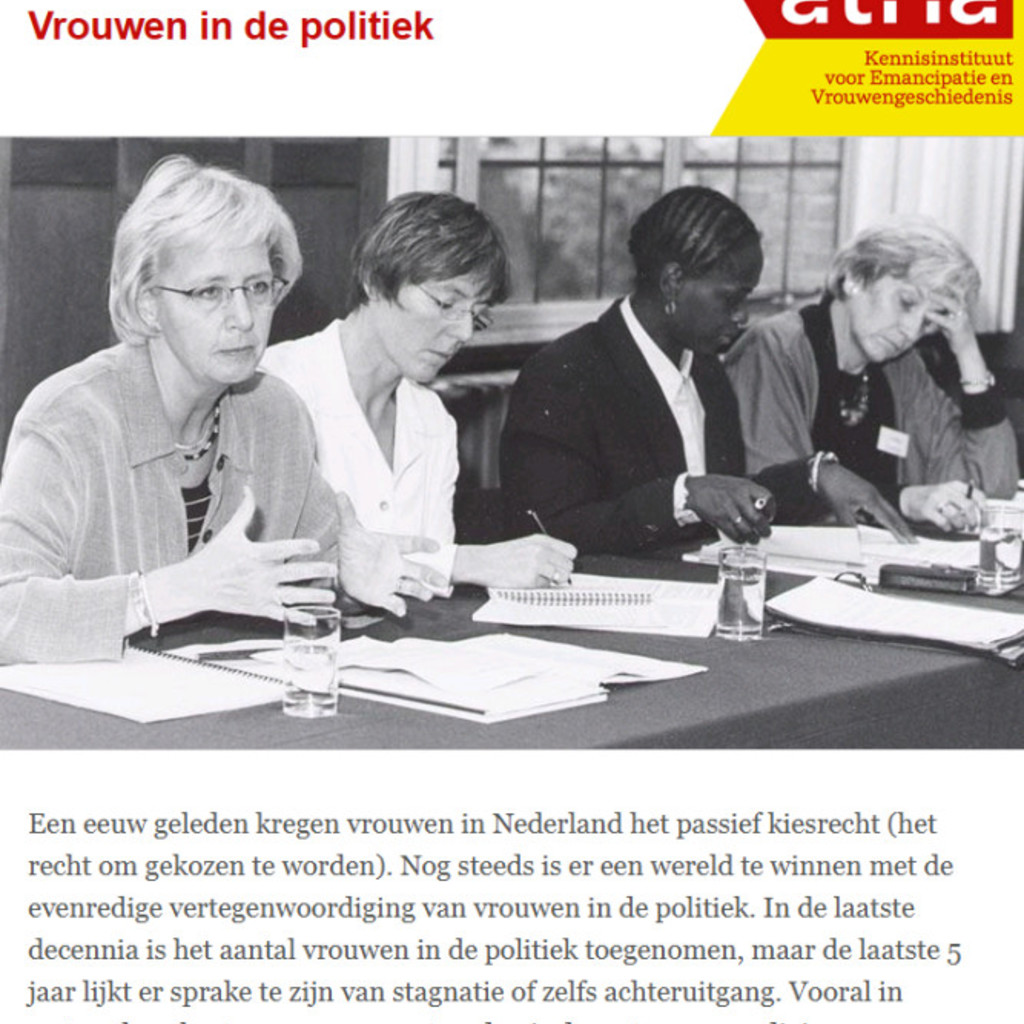 Factsheet Vrouwen In De Politiek